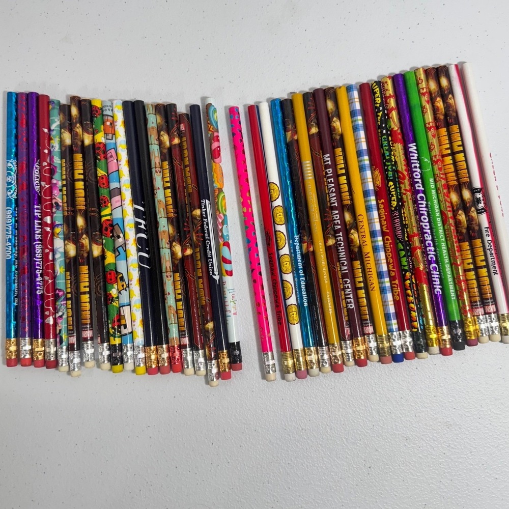 40*Pencils Custom Imprinted School Office Supplies Mixed